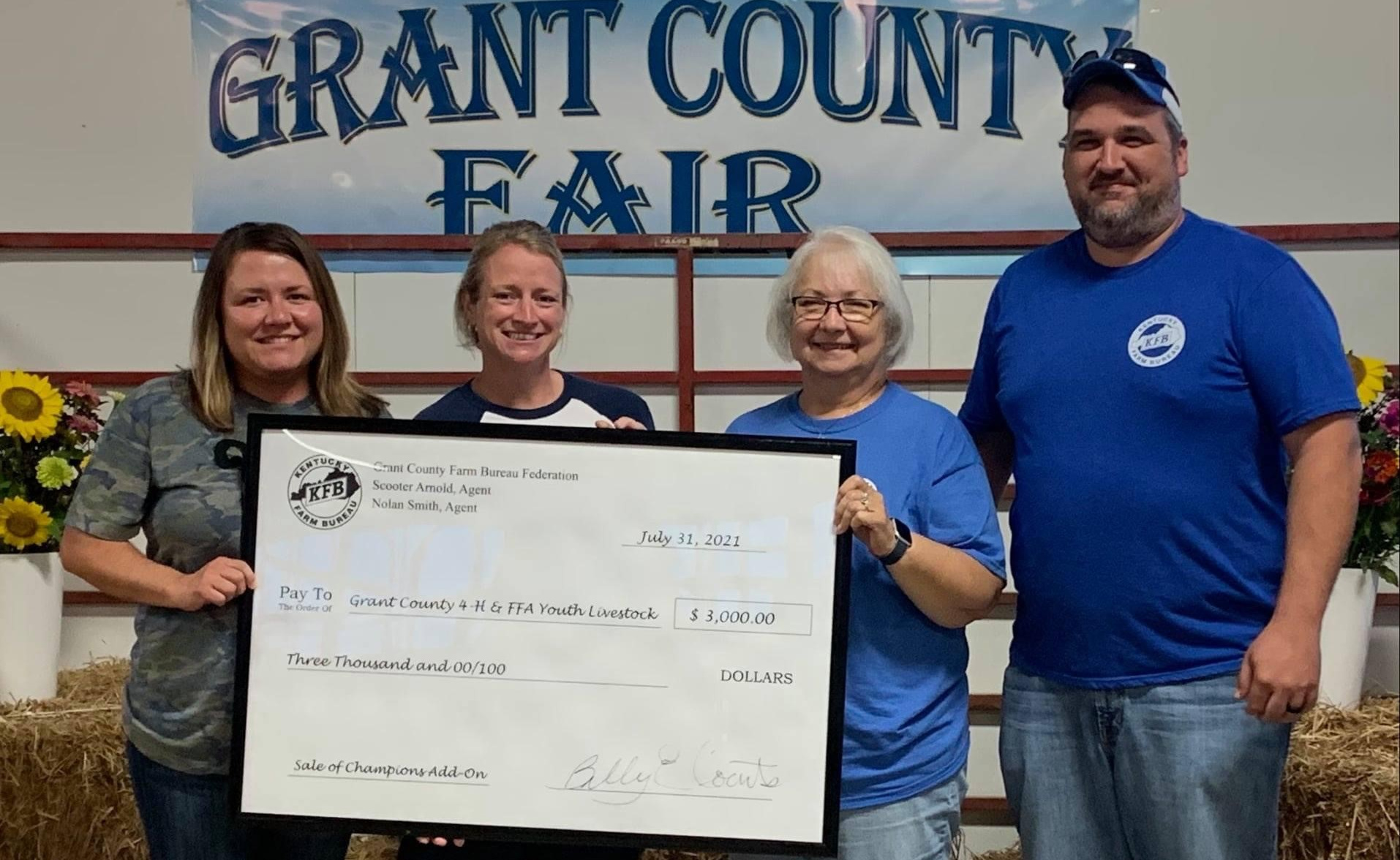 Grant County Fair Sale of Champions Receives 3,000 Donation Kentucky